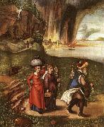 Albrecht Durer Lot Fleeing with his Daughters from Sodom painting